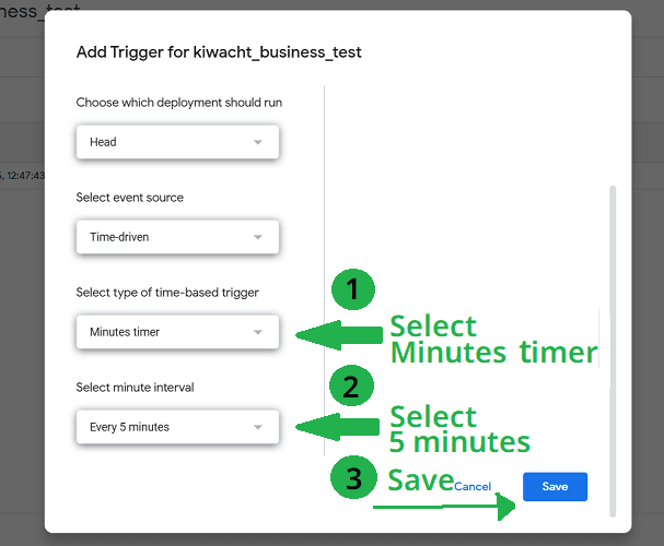 Configure time interval